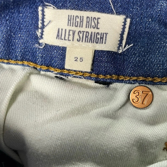 Madewell Jeans Womens 25 High Rise Alley Straight Skinny Slim Grunge Casual Blue - Picture 11 of 11